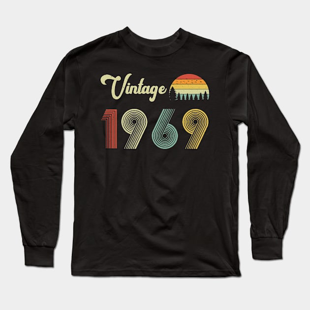 Vintage 1969 51st Birthday – Retro Vintage Classic 51 Years Old Long Sleeve T-Shirt by Merchofy